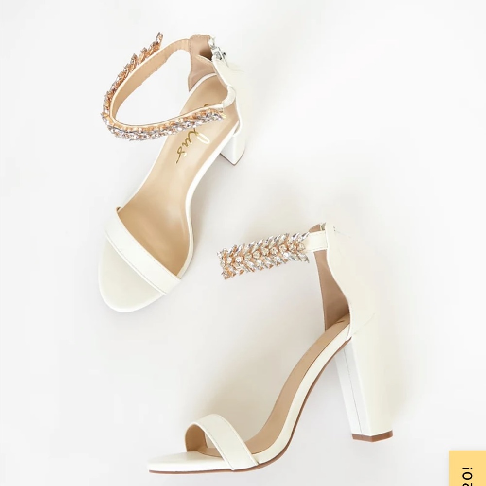 White bridal heels. Size 7